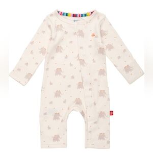 Magnetic Me Cream Elephant Print Footie